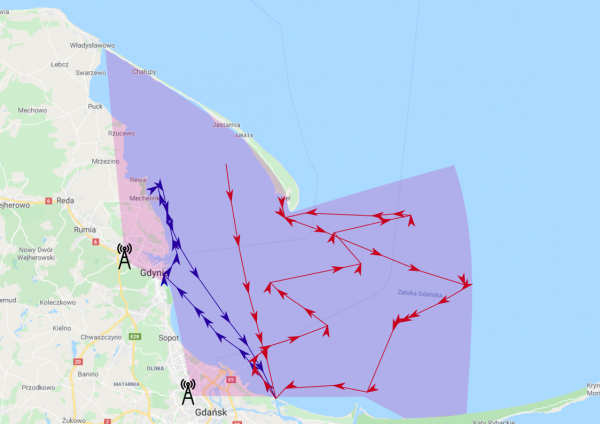 Mapka przykładowej trasy przeprowadzanych badań